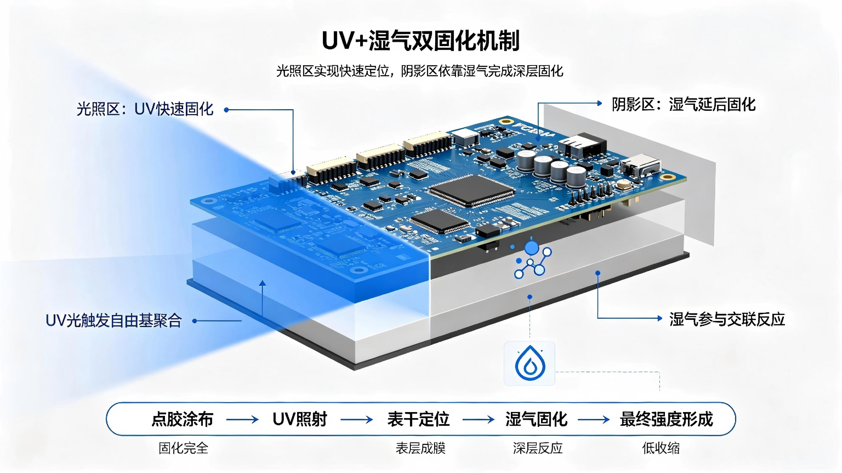 UV+湿气双固化机制 UV+湿气双固化机制